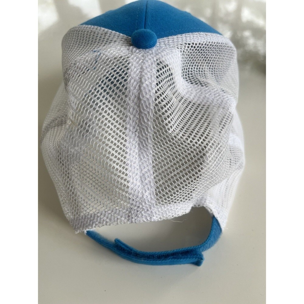 Caterpillar CAT Blue & White Sandwich Visor Trucker Hat Cap - Picture 2 of 7